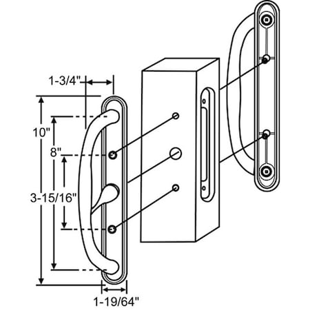 Strybuc Patio Door Handle White 13-430W